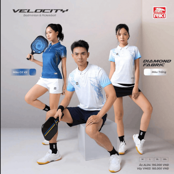 Áo Cầu Lông, Thể Thao Riki Velocity AL04 - Chất vải Kim cương 4 chiều