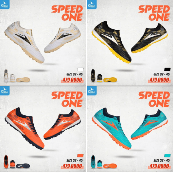 Giày đá banh Mira Speed One - Lưỡi gà liền