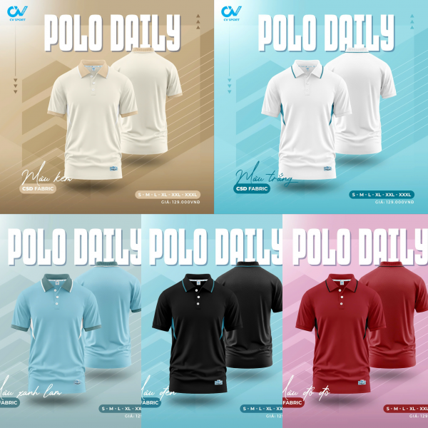 Áo Polo Thể Thao CV Daily thoáng mát, lịch lãm