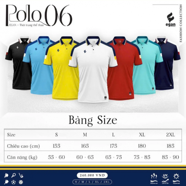 Áo Polo EGAN 06 Cao Cấp – Phong Cách Thể Thao Hiện Đại, Thoáng Mát