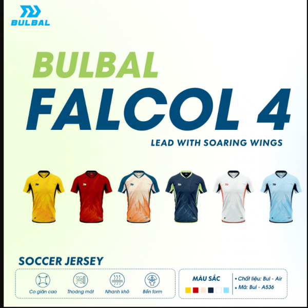 Quần Áo Đá Banh Bulbal Falcol 4 - Chất vải Bul Air thoáng mát