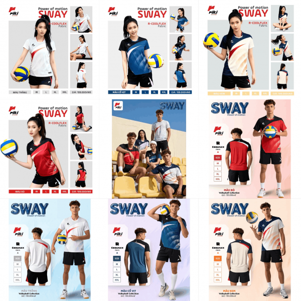 Bộ Quần áo Bóng chuyền RIKI Standard - Sway form Nam Nữ
