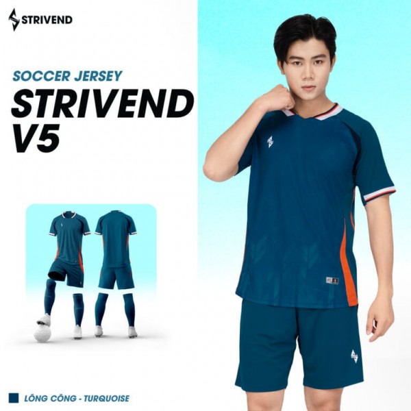 Quần áo đá bóng không Logo Strivend V5 - Vải thoáng khí, thấm hút mồ hôi