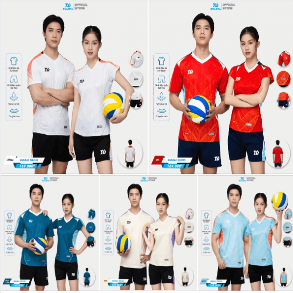 Quần áo bóng chuyền Bulbal Glori BC09 - Chất vải mè thoi thấm hút, thoáng mát