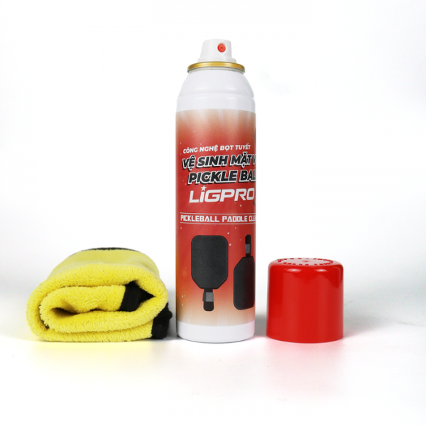 Xịt Vệ Sinh Mặt Vợt Pickleball Ligpro 200ml – Công Nghệ Bọt Tuyết Làm Sạch